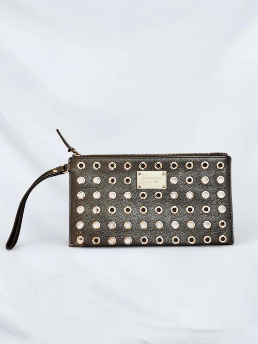 Michael Kors Black Grommet Wristlet Clutch
